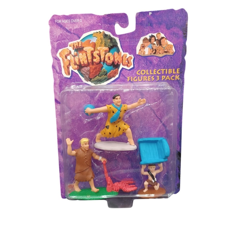 Vintage 1993 Mattel The‎ Flintstones Movie Collectible Figures 3 Pack 65906 NEW